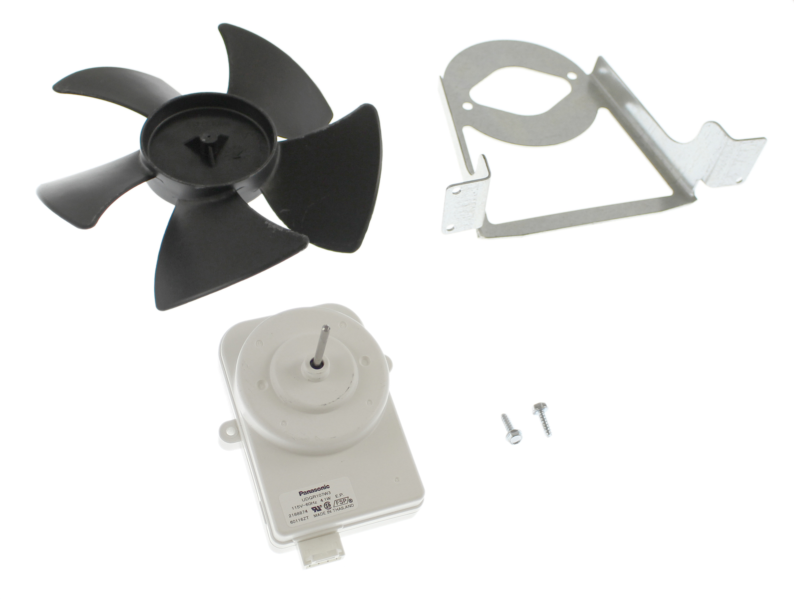 W10181323 - Genuine OEM Whirlpool Refrigerator Condenser Fan Motor Assembly, 4.1W/115V