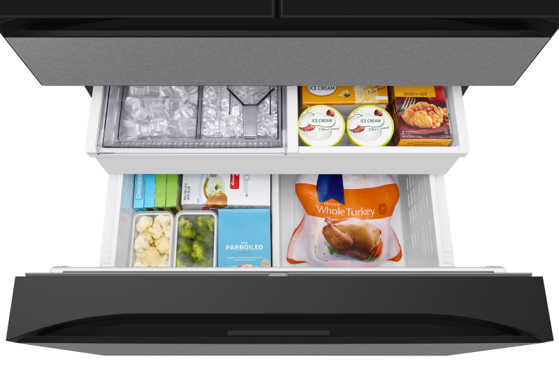 36" Samsung 29 Cu. Ft. Bespoke AI 4-Door French Door Refrigerator - RF90F29AECRAC