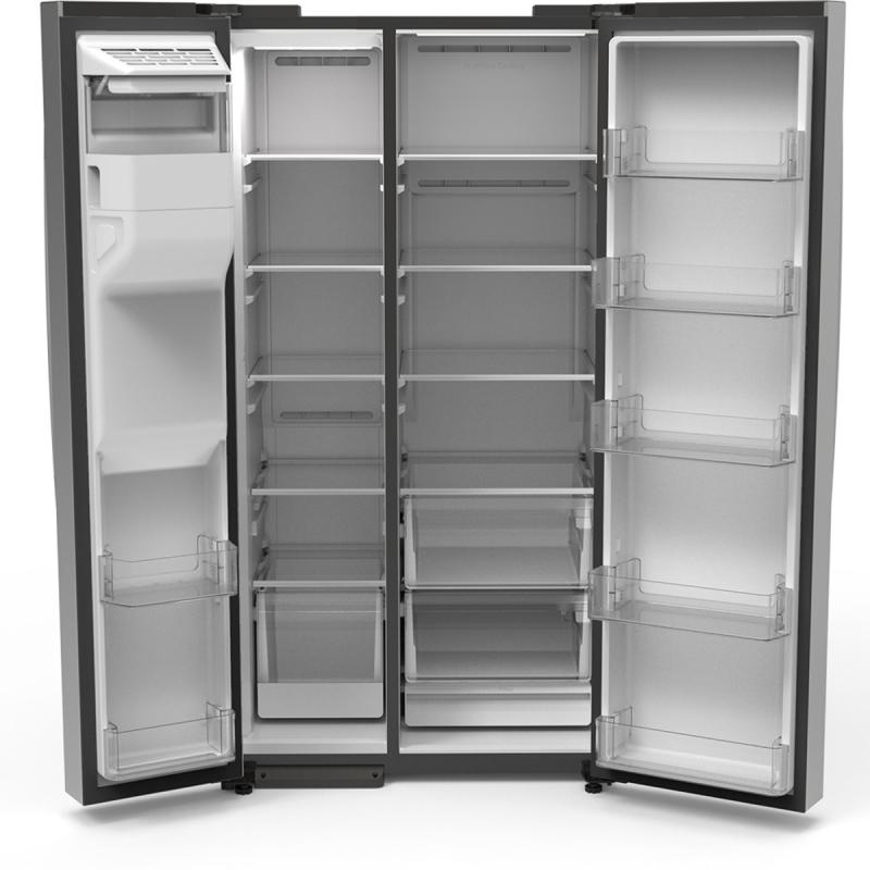 36" GE 28 Cu.Ft. Side-by-Side Refrigerator with Ice and Water Dispenser in Stainless Steel - GSS28PYYFS