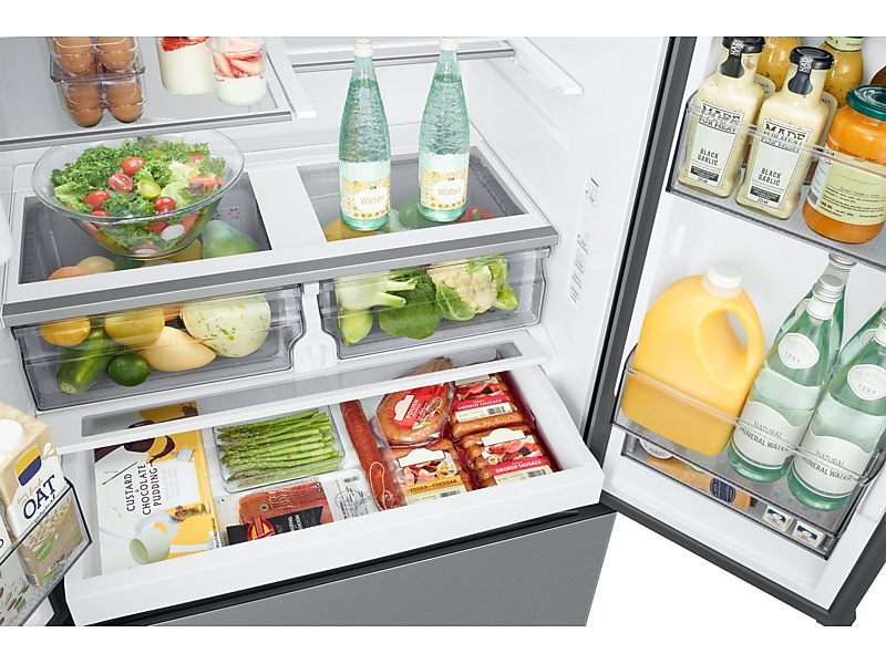 36" Samsung 26 Cu. Ft. Bespoke AI 3-Door French Door Refrigerator RF60 Jumbo S External Water & Ice Dispenser Sphere Ice - RF70F27SERAA