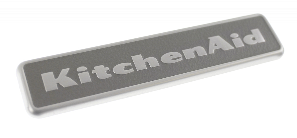 WPW10243391 - Genuine OEM Whirlpool Kitchenaid Refrigerator Door Nameplate, Stainless Steel