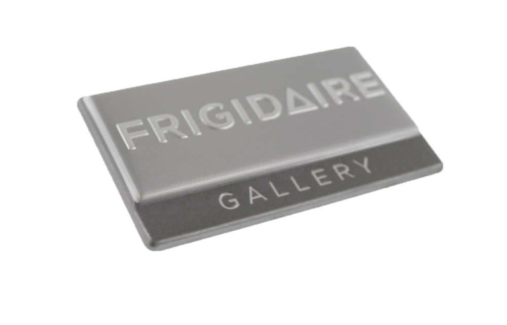 242015201 - Genuine OEM Frigidaire Gallery Refrigerator Door Nameplate, Stainless Steel