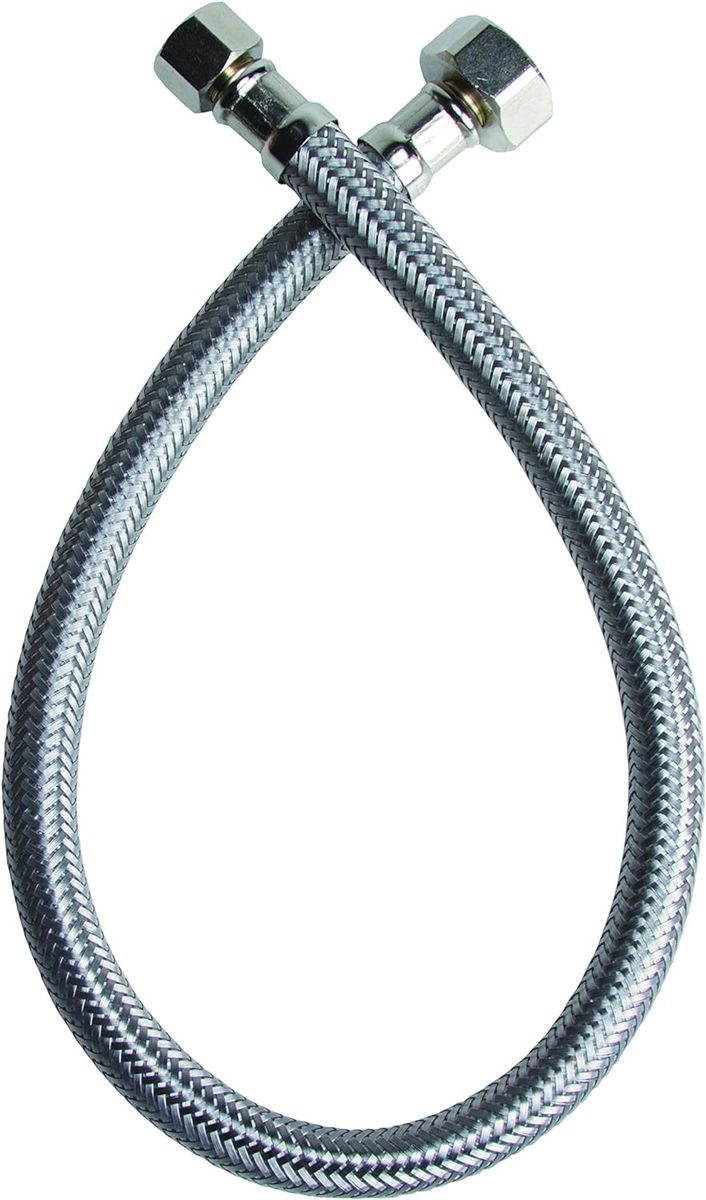 B1F20 - Genuine OEM Fluidmaster Faucet Braided Supply Line, 20", 3/8” Comp. x 1/2” F.I.P