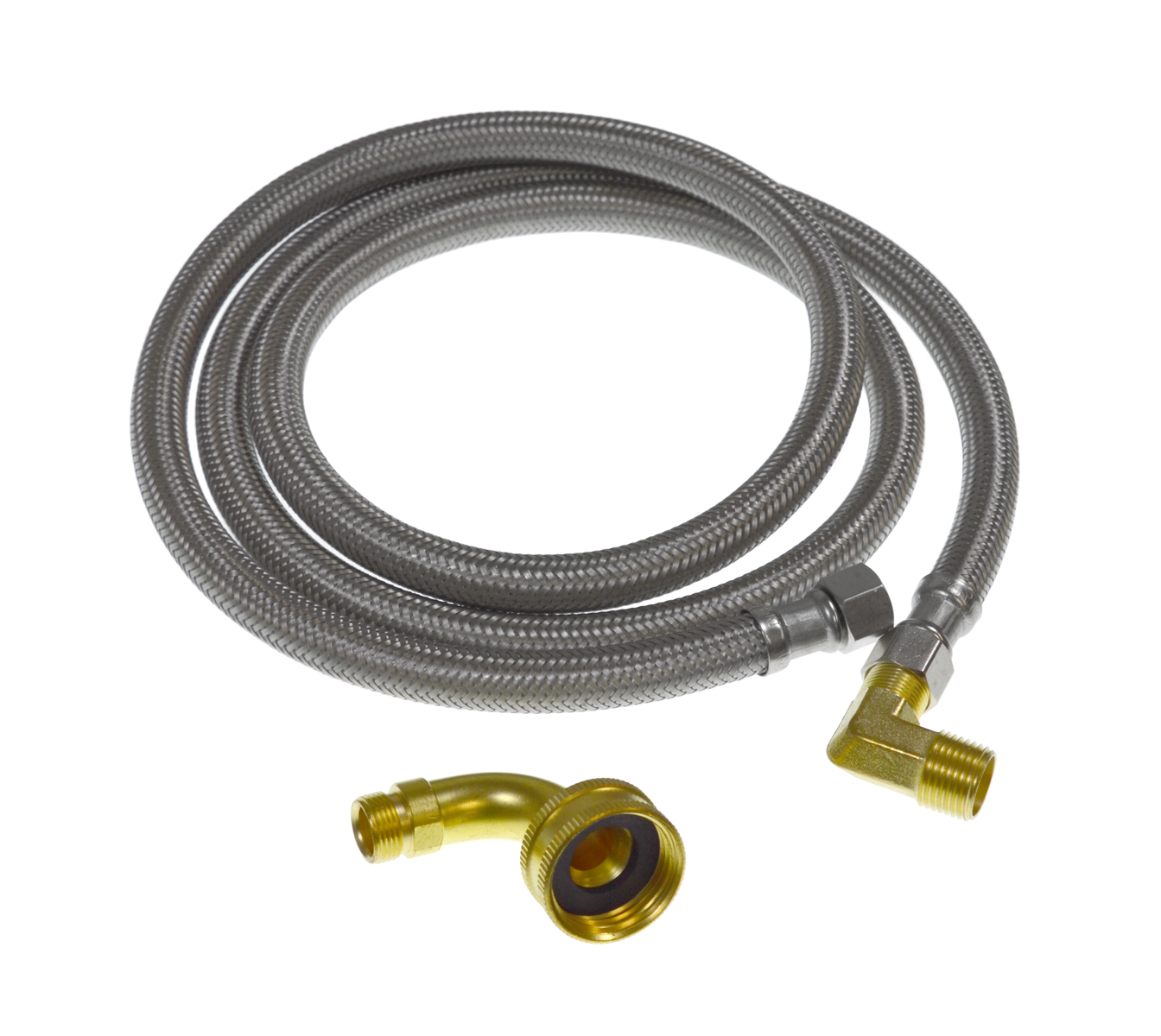 3241-720 - Genuine OEM Aqua-Dynamic Universal 72" Dishwasher Supply Line, Includes 2 Elbows, Stainless