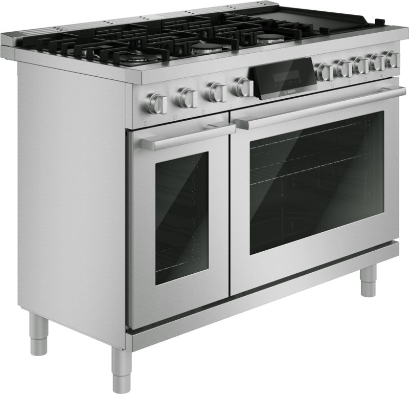 48" Bosch 800 Series Dual Fuel Freestanding Range in Stainless Steel - HDS8857UC