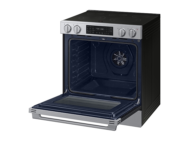 Samsung 6.3 Cu. Ft. Electric Slide-In Range True Convection with Air Fry Max | Air Sous Vide - NSE80H63XRAC
