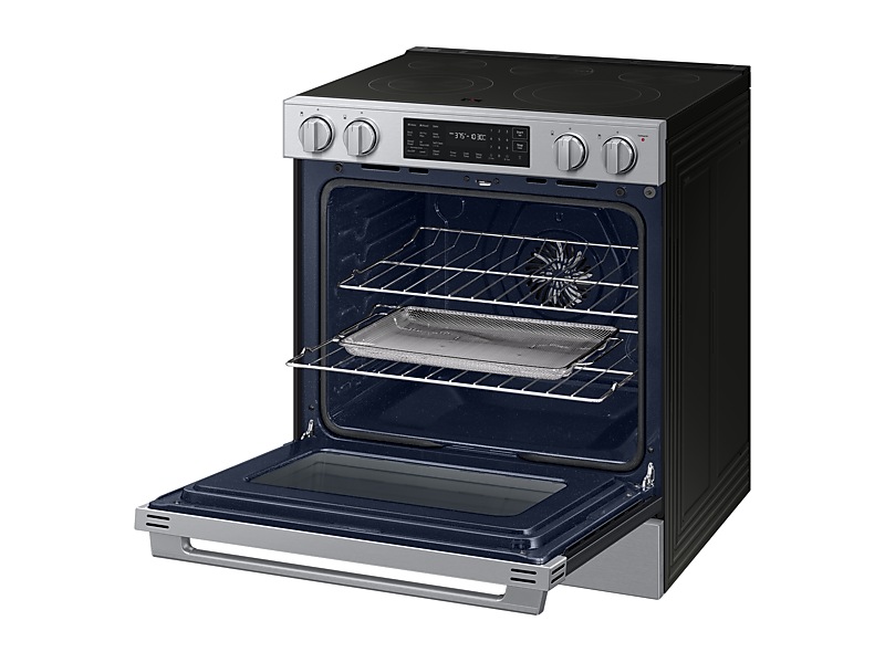 Samsung 6.3 Cu. Ft. Electric Slide-In Range True Convection with Air Fry Max | Air Sous Vide - NSE80H63XRAC