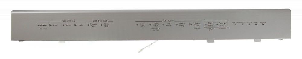 WPW10537336 - Genuine OEM Whirlpool Dishwasher Control Panel, Stainless Steel