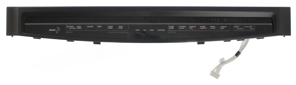 W10811164 - Genuine OEM Whirlpool Dishwasher Control Panel, Black
